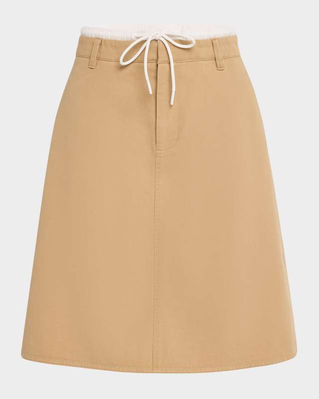 Mid-Rise Double Waistband Skirt